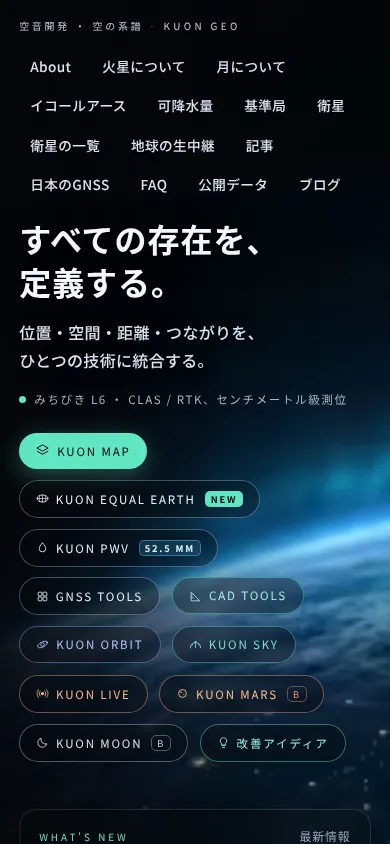 KUON GEOのスマートフォンでの表示